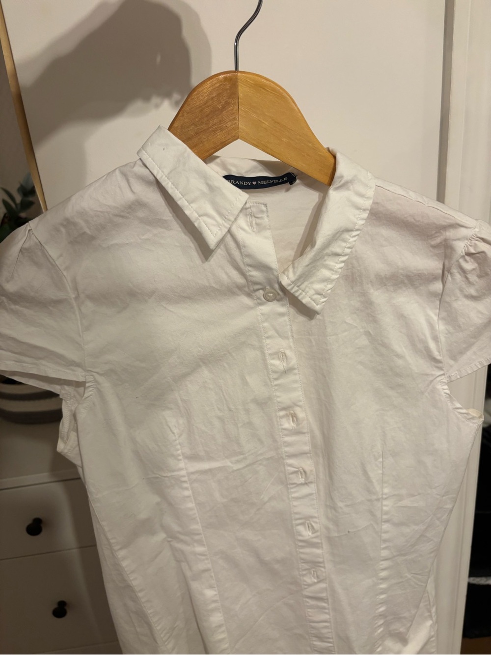 Brandy Melville Classic White Cotton Button-Front shirt